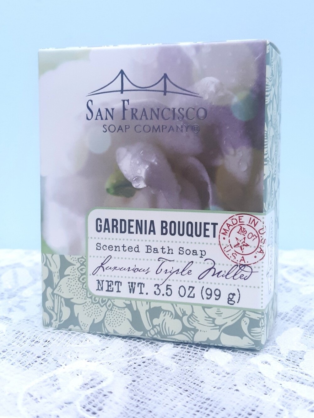 San Francisco Soap Co Gardenia Bouquet Soap 3.5 oz Triple Milled 722030427168